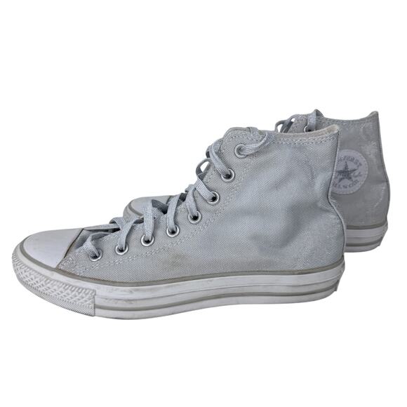 Converse Chuck Taylor All Star High Top Sneakers‎ Womens 10 Sparkle Silver Gray - Picture 2 of 11